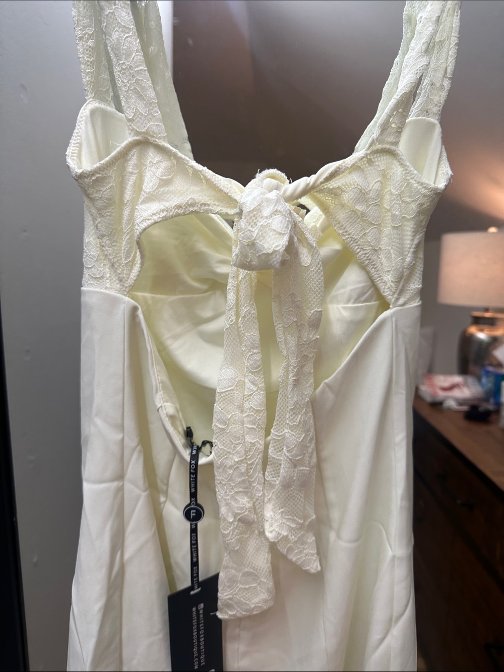 White Fox Boutique Ivory Lace-Top Chemise - Picture 3 of 5